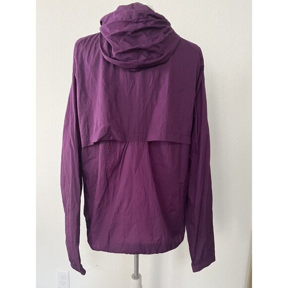 Champion Windbreaker Pullover Hoodie Adult L Purple 1/2 zip zipper pockets - Picture 6 of 11